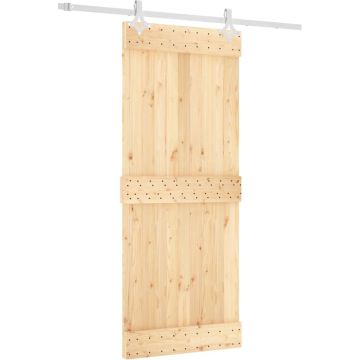 vidaXL-Schuifdeur-met-beslag-85x210-cm-massief-grenenhout