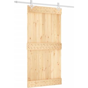 vidaXL-Schuifdeur-met-beslag-100x210-cm-massief-grenenhout