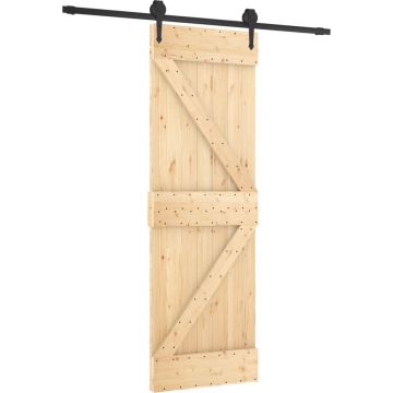 vidaXL-Schuifdeur-met-beslag-70x210-cm-massief-grenenhout