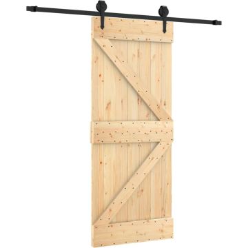 vidaXL-Schuifdeur-met-beslag-85x210-cm-massief-grenenhout