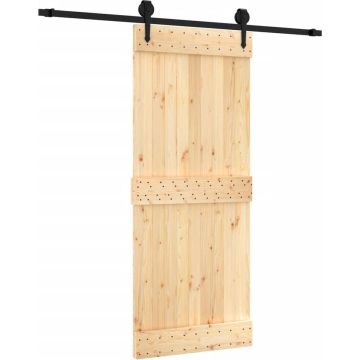 vidaXL-Schuifdeur-met-beslag-85x210-cm-massief-grenenhout