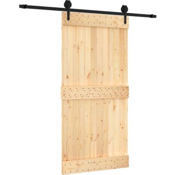 vidaXL-Schuifdeur-met-beslag-100x210-cm-massief-grenenhout