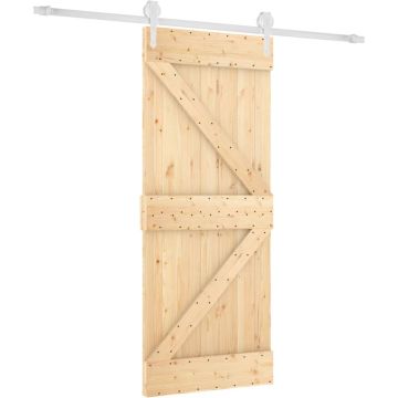 vidaXL-Schuifdeur-met-beslag-85x210-cm-massief-grenenhout