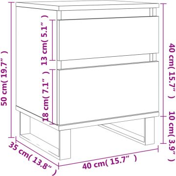 vidaXL-Nachtkastje-40x35x50-cm-bewerkt-hout-grijs-sonoma-eikenkleurig
