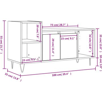 vidaXL-Tv-meubel-100x35x55-cm-bewerkt-hout-zwart