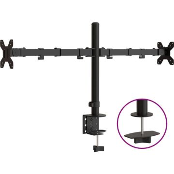 vidaXL-Monitorstandaard-dubbel-VESA-75/100-mm-staal-zwart