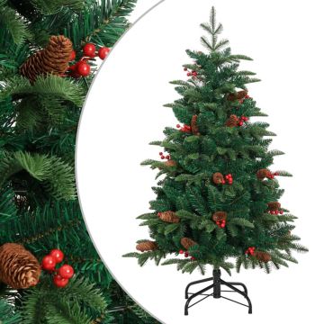 vidaXL-Kunstkerstboom-met-scharnieren-dennenappels-en-bessen-150-cm