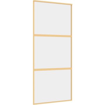 vidaXL-Schuifdeur-90x205-cm-helder-ESG-glas-en-aluminium-goudkleurig