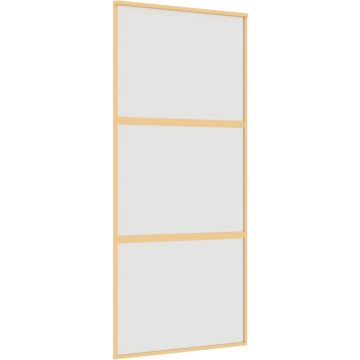 vidaXL-Schuifdeur-90x205-cm-mat-ESG-glas-en-aluminium-goudkleurig