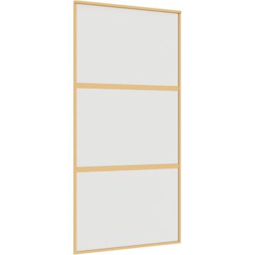 vidaXL-Schuifdeur-102,5x205-cm-mat-ESG-glas-en-aluminium-goudkleurig