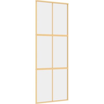 vidaXL-Schuifdeur-76x205-cm-helder-ESG-glas-en-aluminium-goudkleurig