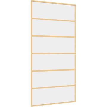 vidaXL-Schuifdeur-102,5x205-cm-helder-ESG-glas-en-aluminium-goudkleur