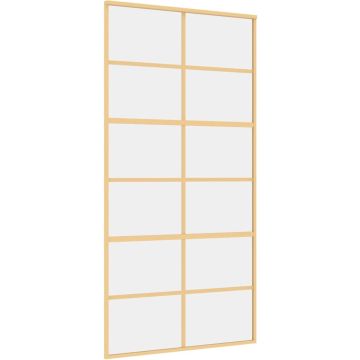 vidaXL-Schuifdeur-102,5x205-cm-helder-ESG-glas-en-aluminium-goudkleur