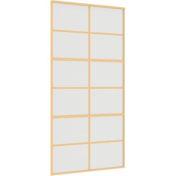 vidaXL-Schuifdeur-102,5x205-cm-mat-ESG-glas-en-aluminium-goudkleurig