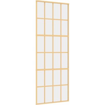 vidaXL-Schuifdeur-76x205-cm-helder-ESG-glas-en-aluminium-goudkleurig