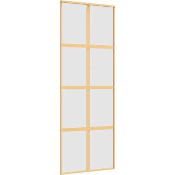 vidaXL-Schuifdeur-76x205-cm-mat-ESG-glas-en-aluminium-goudkleurig