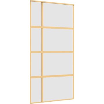 vidaXL-Schuifdeur-102,5x205-cm-mat-ESG-glas-en-aluminium-goudkleurig