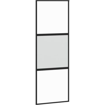 vidaXL-Schuifdeur-76x205-cm-gehard-glas-en-aluminium-zwart