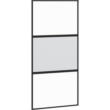 vidaXL-Schuifdeur-102,5x205-cm-gehard-glas-en-aluminium-zwart