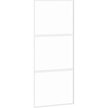 vidaXL-Schuifdeur-90x205-cm-gehard-glas-en-aluminium-wit