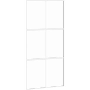 vidaXL-Schuifdeur-102,5x205-cm-gehard-glas-en-aluminium-wit