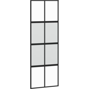 vidaXL-Schuifdeur-76x205-cm-gehard-glas-en-aluminium-zwart