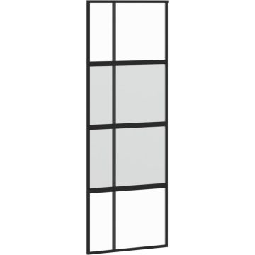 vidaXL-Schuifdeur-76x205-cm-gehard-glas-en-aluminium-zwart