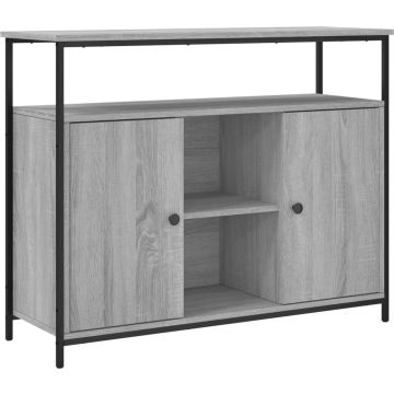 vidaXL-Dressoir-100x35x80-cm-bewerkt-hout-grijs-sonoma