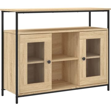 vidaXL-Dressoir-100x35x80-cm-bewerkt-hout-sonoma-eikenkleurig