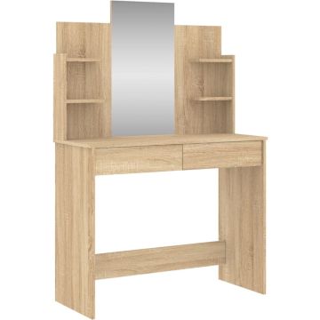 vidaXL-Kaptafel-met-spiegel-96x39x142-cm-sonoma-eikenkleurig