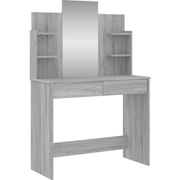 vidaXL-Kaptafel-met-spiegel-96x39x142-cm-grijs-sonoma-eikenkleurig