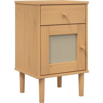 vidaXL-Nachtkastje-SENJA-rattan-look-40x35x65-cm-grenenhout-bruin