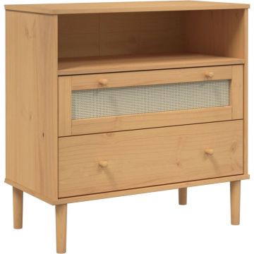 vidaXL-Dressoir-SENJA-rattan-look-80x40x80-cm-massief-grenenhout-bruin