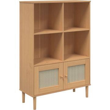 vidaXL-Boekenkast-SENJA-rattan-look-90x35x130-cm-grenenhout-bruin