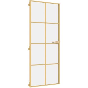 vidaXL-Binnendeur-smal-83x201,5-cm-gehard-glas-en-aluminium-goudkleur