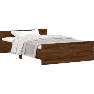 vidaXL-Bedframe-met-hoofd--en-voeteneinde-bruineikenkleurig-120x200-cm