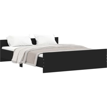 vidaXL-Bedframe-met-hoofd--en-voeteneinde-zwart-140x200-cm