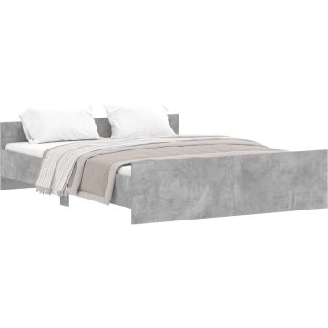 vidaXL-Bedframe-met-hoofd--en-voeteneinde-betongrijs-150x200-cm