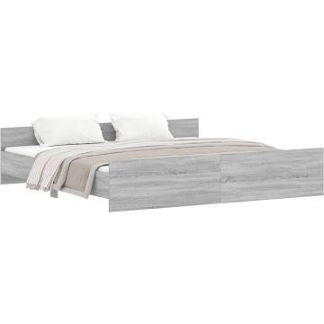 vidaXL-Bedframe-met-hoofd--en-voeteneinde-grijs-sonoma-180x200-cm