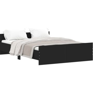 vidaXL-Bedframe-met-hoofd--en-voeteneinde-zwart-135x190-cm