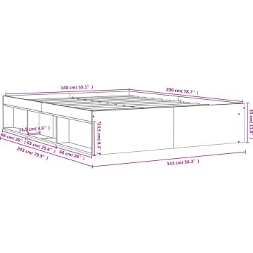 vidaXL-Bedframe-sonoma-eikenkleurig-140x200-cm