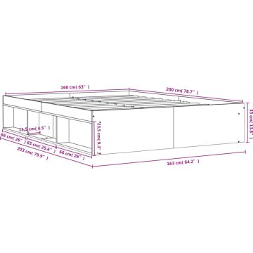 vidaXL-Bedframe-wit-160x200-cm