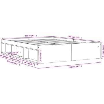 vidaXL-Bedframe-gerookt-eikenkleurig-160x200-cm