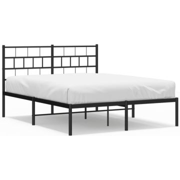 vidaXL-Bedframe-met-hoofdbord-metaal-zwart-120x190-cm