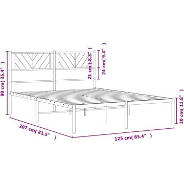 vidaXL-Bedframe-met-hoofdbord-metaal-zwart-120x200-cm