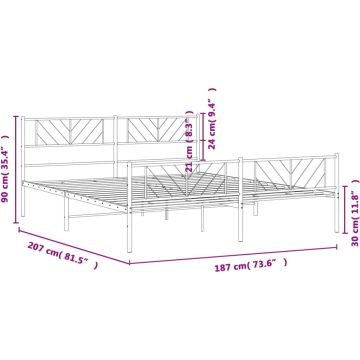 vidaXL-Bedframe-met-hoofd--en-voeteneinde-metaal-zwart-180x200-cm