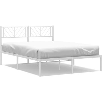 vidaXL-Bedframe-met-hoofdbord-metaal-wit-120x190-cm