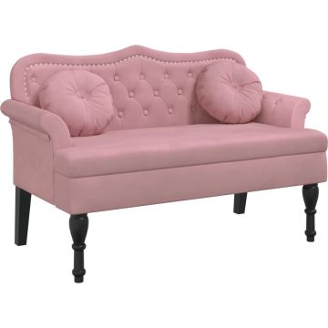 vidaXL-Bankje-met-kussens-120,5x65x75-cm-fluweel-roze