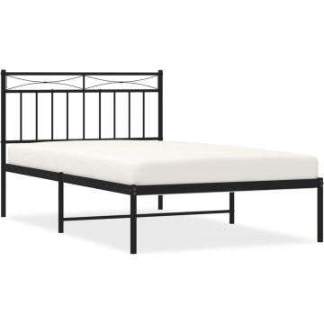 vidaXL-Bedframe-met-hoofdbord-metaal-zwart-100x200-cm