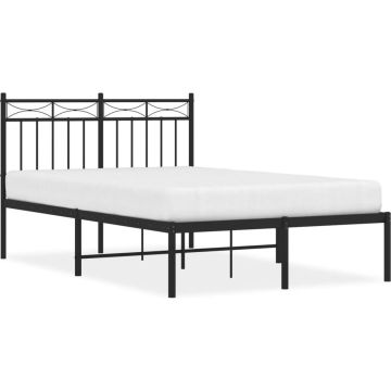 vidaXL-Bedframe-met-hoofdbord-metaal-zwart-120x190-cm